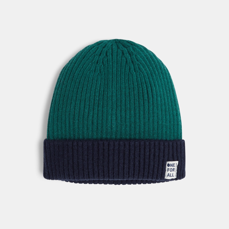 Bonnet côtelé mixte vert