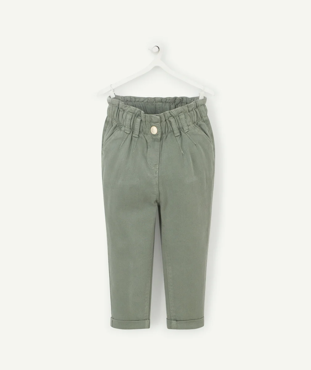 PANTALON BÉBÉ FILLE EN DENIM KAKI ET VISCOSE RESPONSABLE