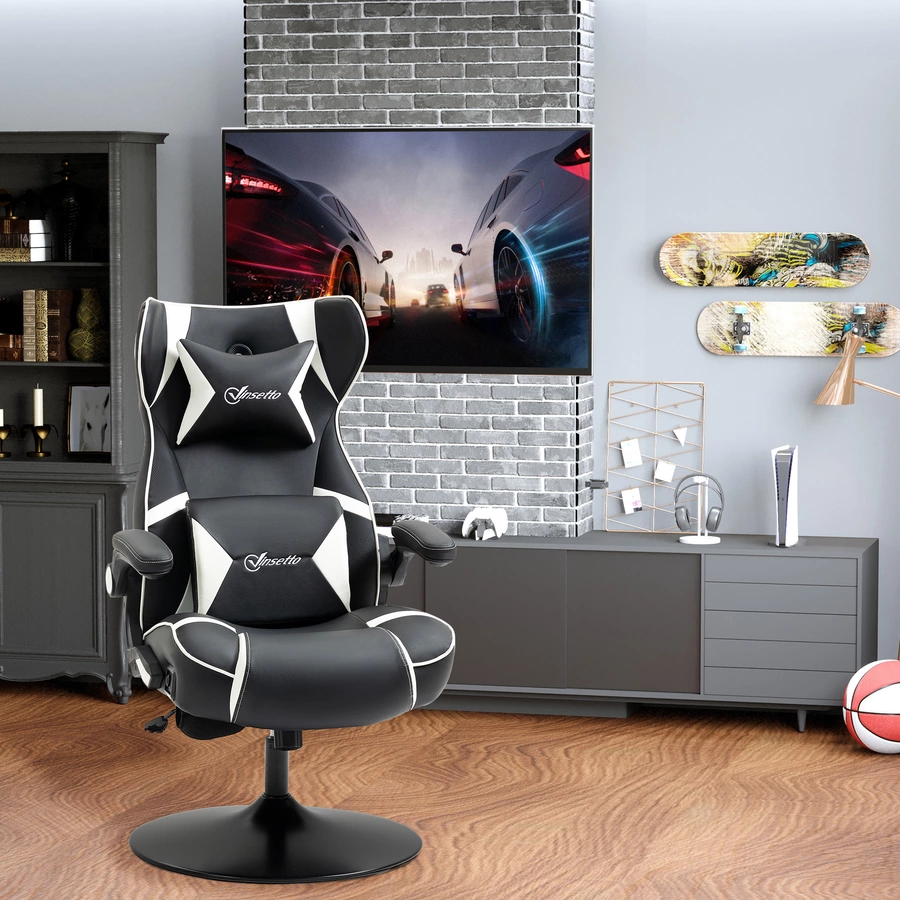 Vinsetto Gamingsessel mit Lautsprecher weiß, schwarz
