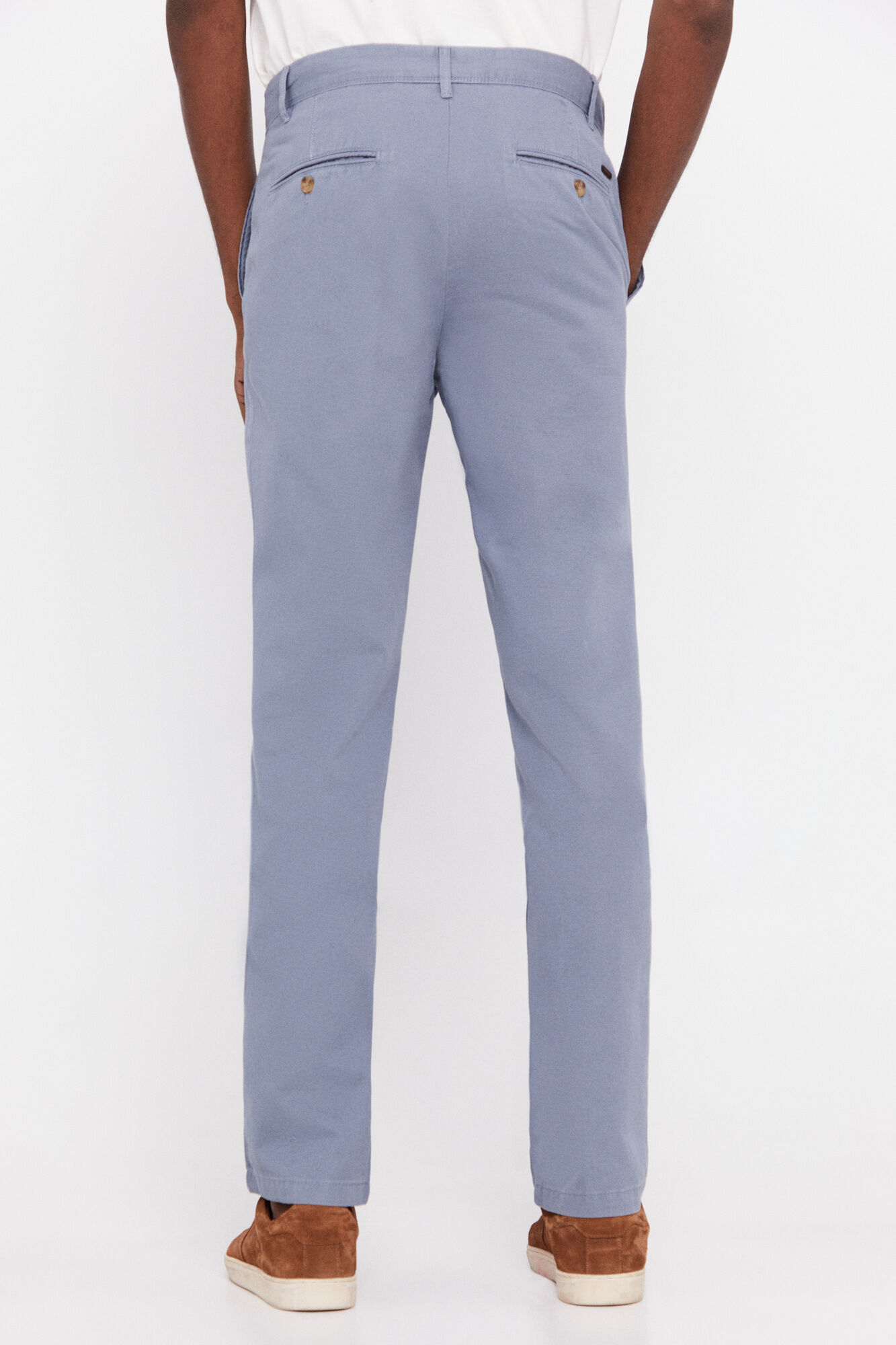 Calça chino de corte regular - Azul