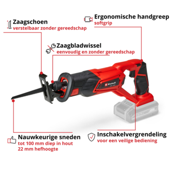 Einhell 18V reciprozaag TE-AP 18/22 LI (zonder accu)