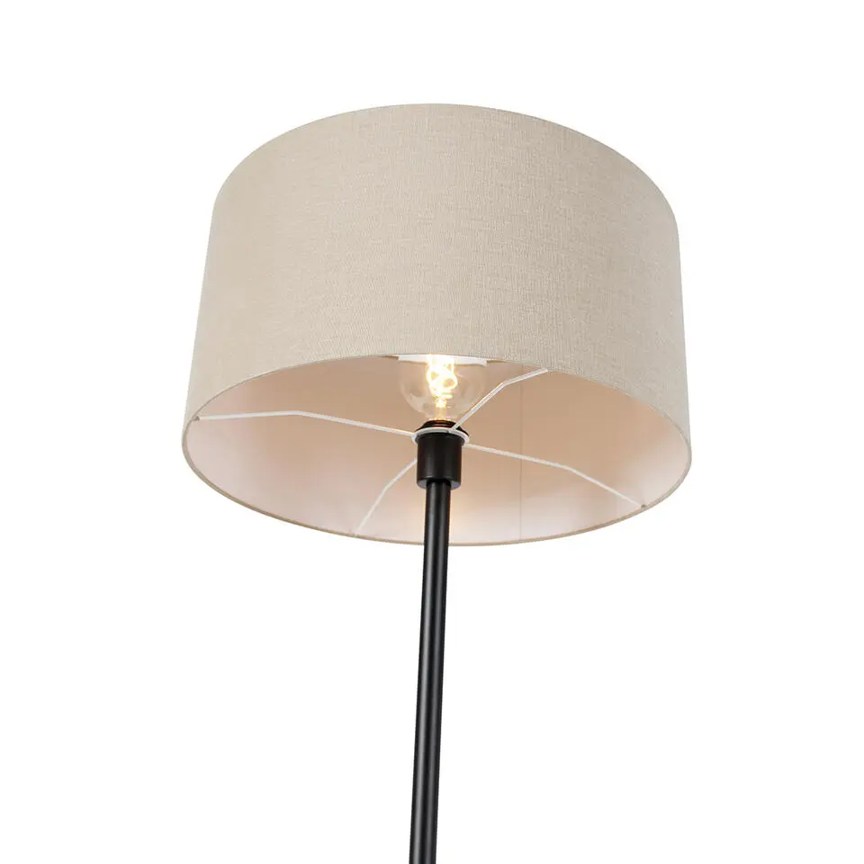 Qazqa vloerlampen simplo stof zwart e27