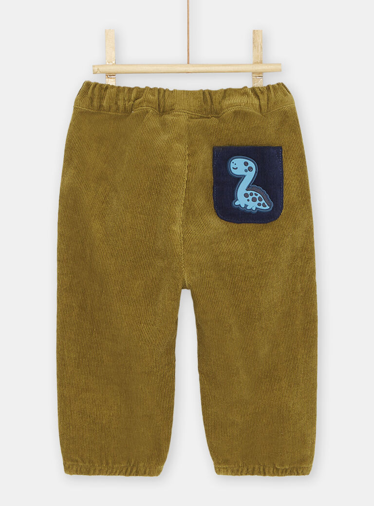 Pantalon en velours vert olive bébé garçon