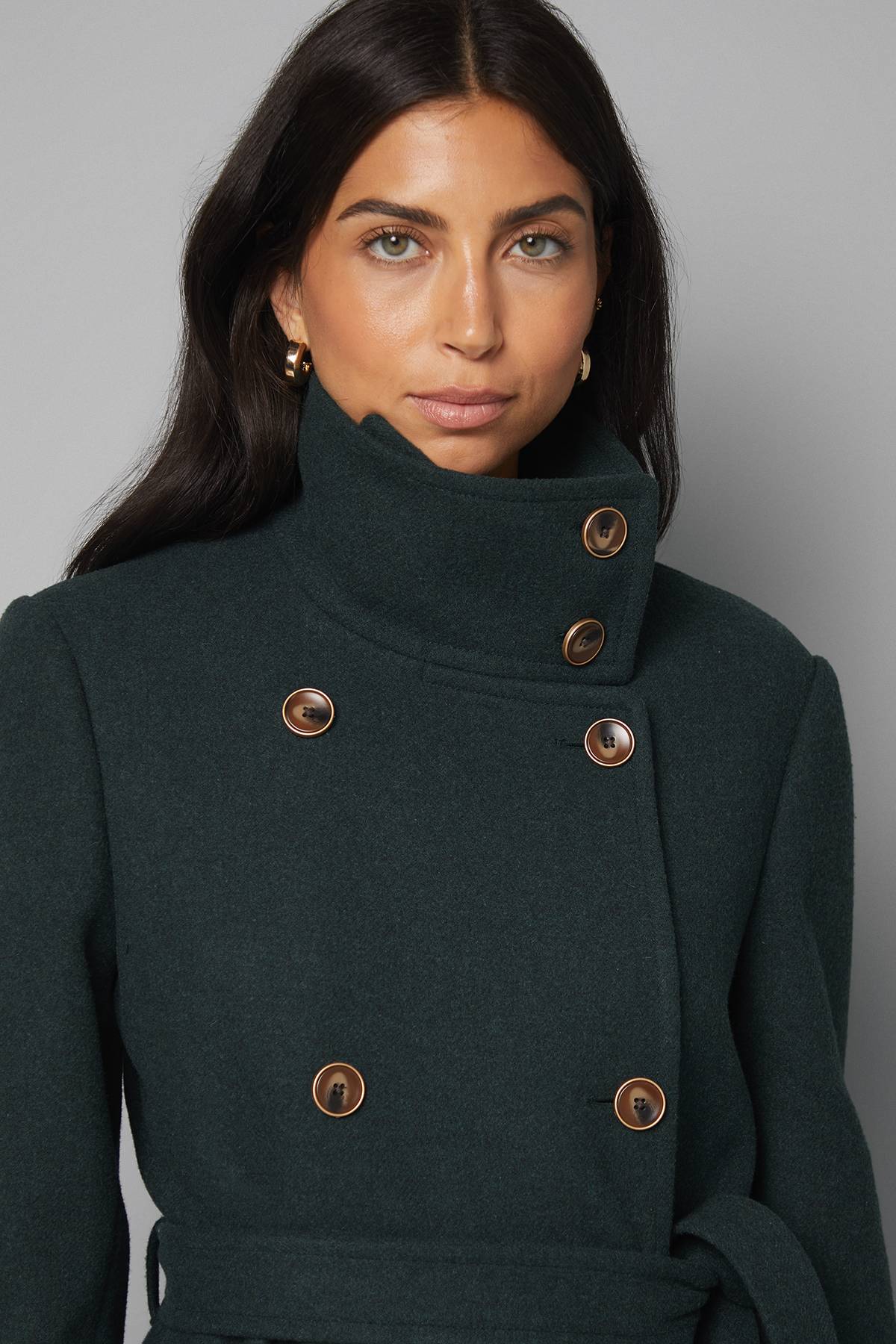 Wallis Manteau Col Cheminée