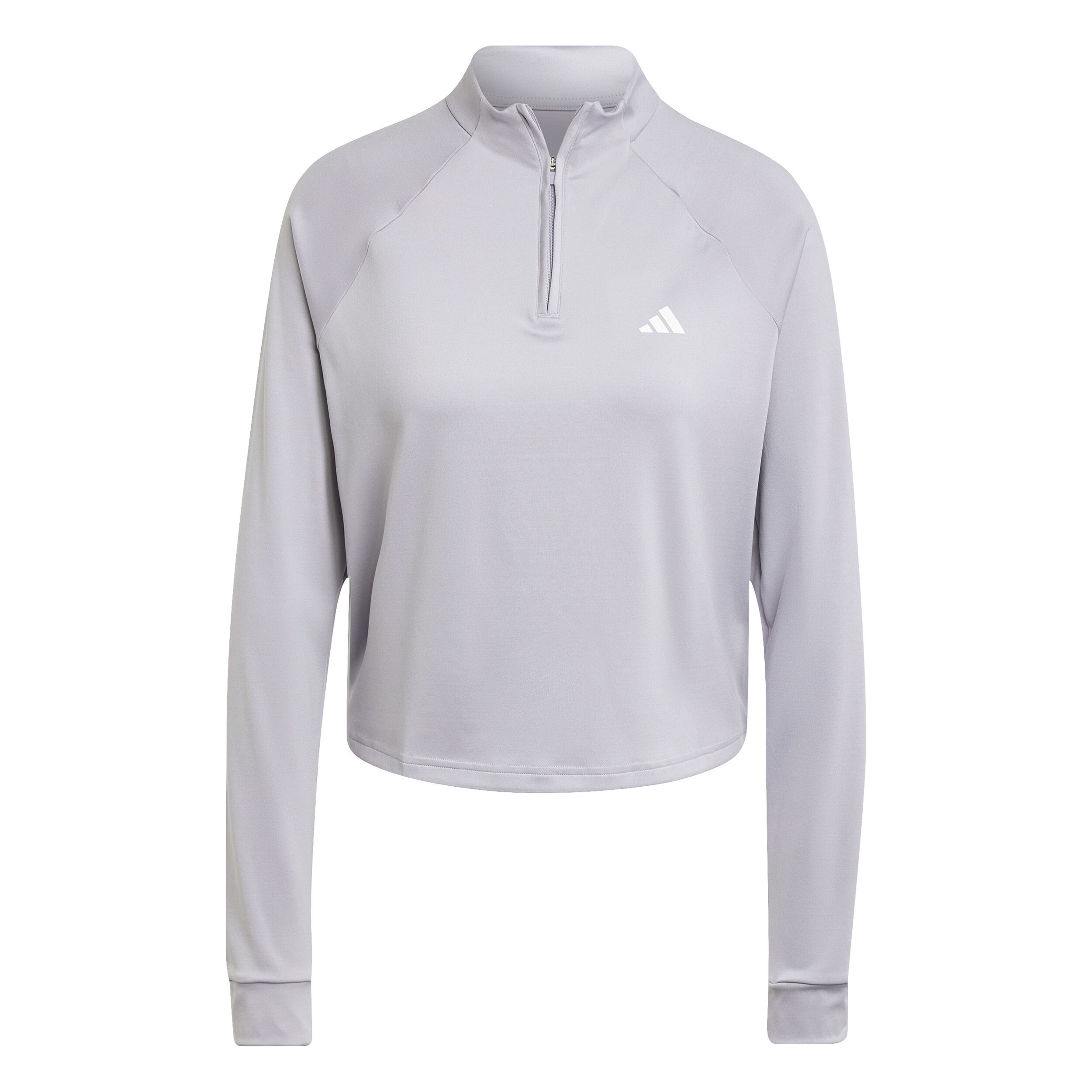 adidas Training Essential 1/4 Zip Haut Manches Longues Femmes - Gris Clair