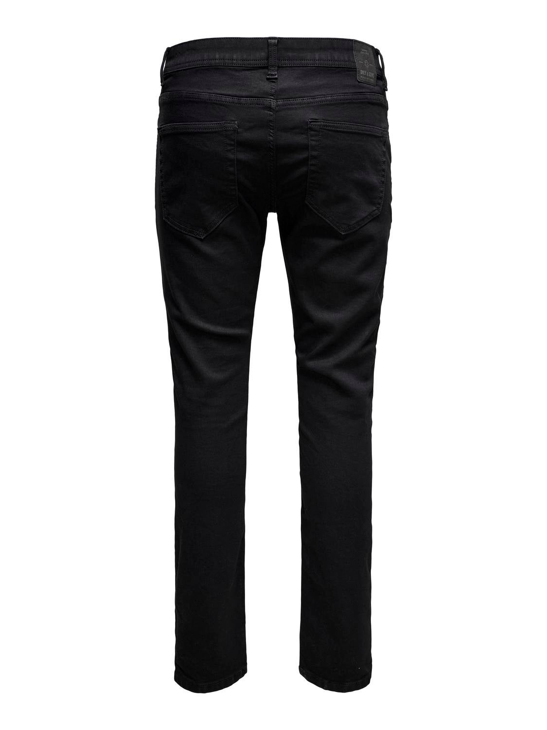ONSLOOM Mid Rise Slim Fit Jeans Black Denim