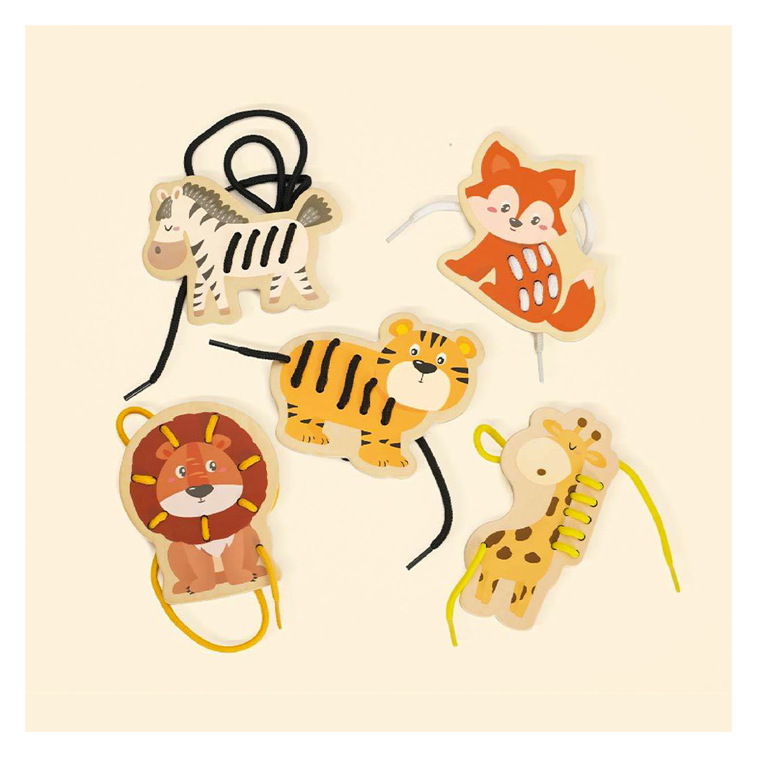 Classic World Rijgpuzzel Wilde Dieren, 10dlg.