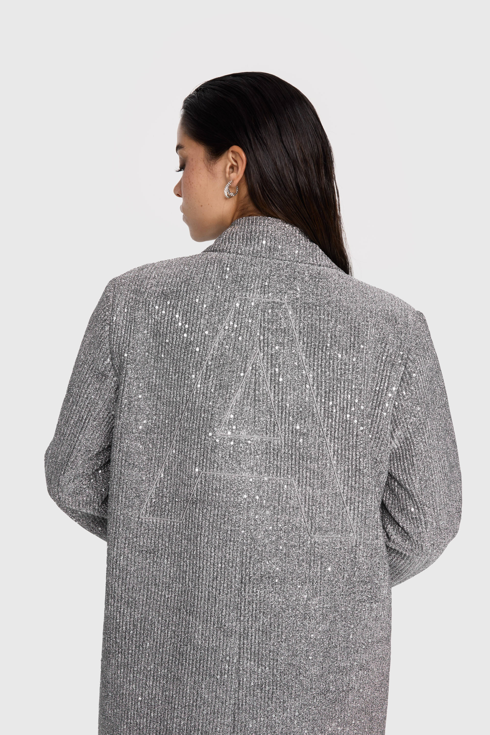 Alix the Label oversized blazer zilver met pailletten
