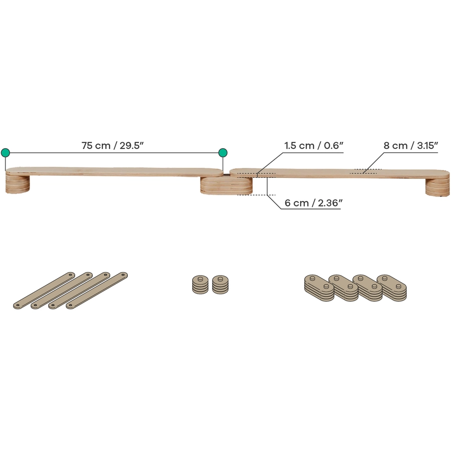 LEG & GO Schwebebalken 4er Set