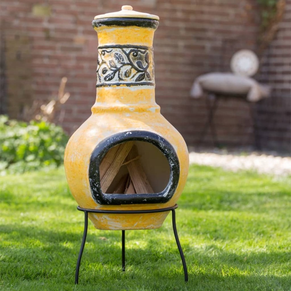 Cheminée soledad argile jaune / noir 86035