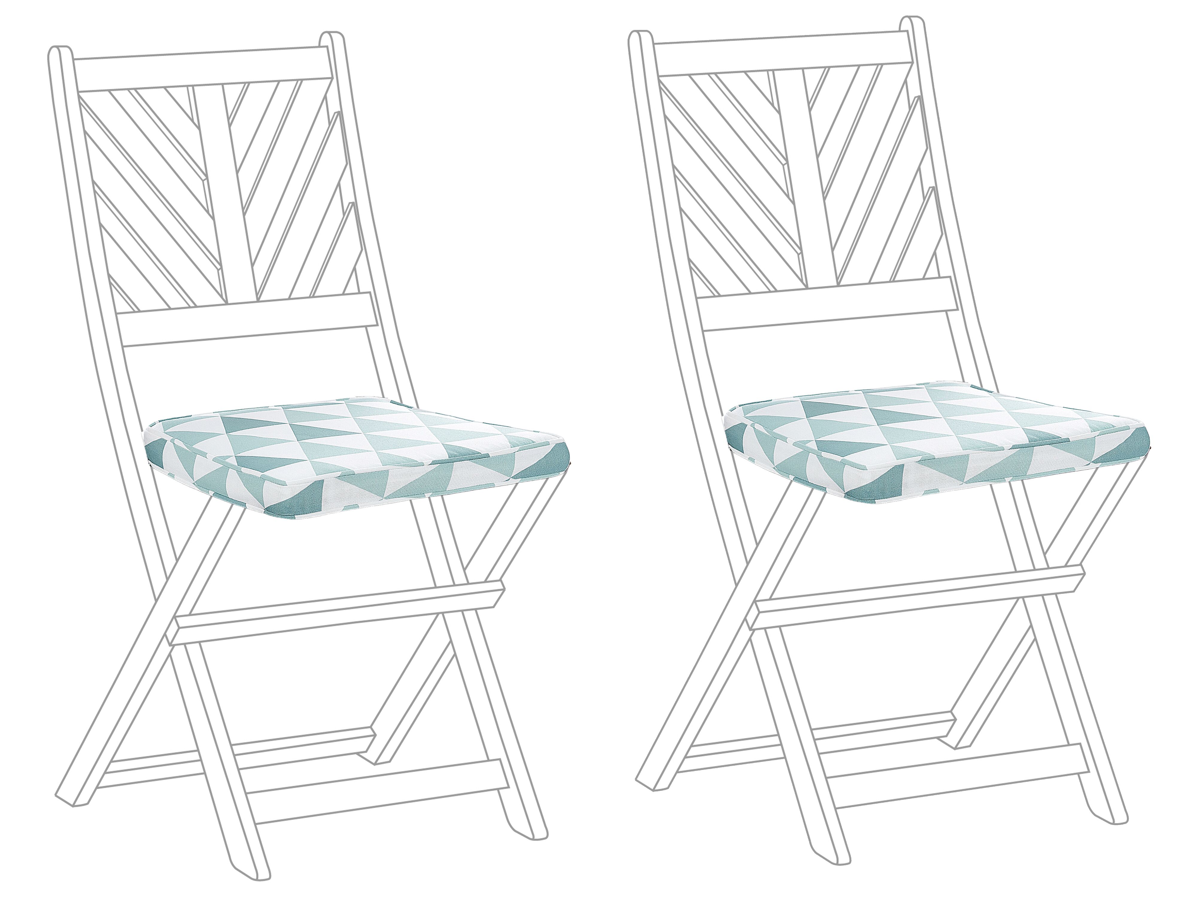 Set van 2 tuinzitkussens TERNI 37 x 34 cm Lichtblauw