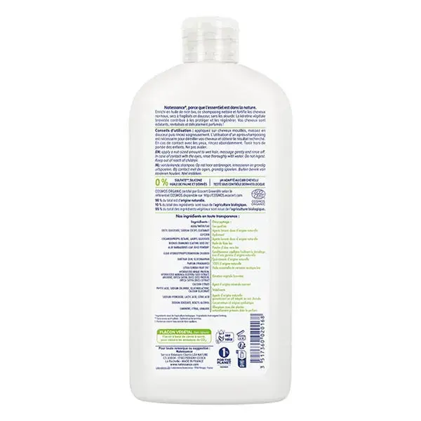 Shampoo Fortificante Natessance com Óleo de Rícino Orgânico e Queratina Vegetal 500ml