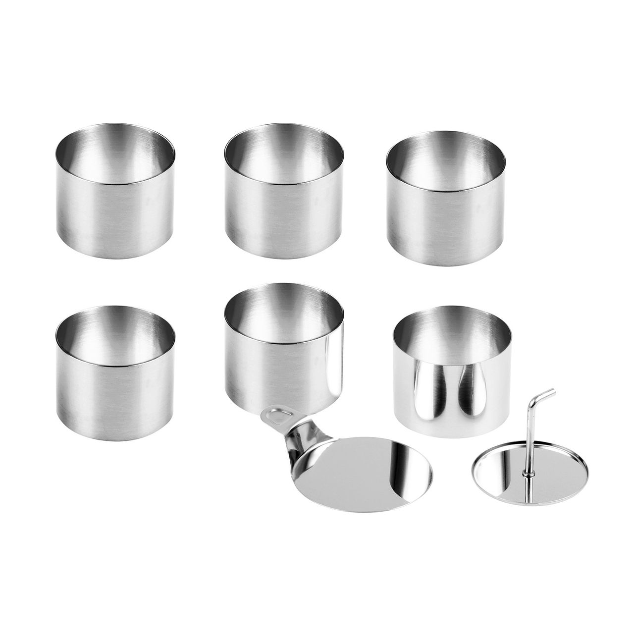CHG Dessert- und Speisering Set, Edelstahl, 8-teilig, ca. Ø 7,5 x 5,5 cm