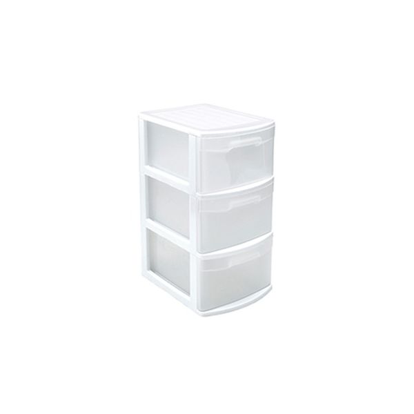Bloco 3 Gavetas Plástico Tamesis 39x28,5x58,5cm Branco - 6881112801