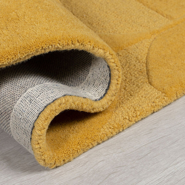 Rond modern vloerkleed - Mozo Gigi Okergeel