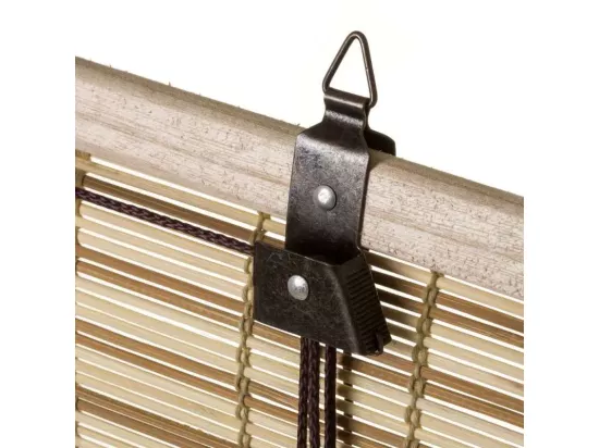 Store enrouleur retrousser en bambou coloris beige, store à rouleau aveugle, rideau occultant - Longueur 180 x Profondeur 90 x Hauteur 2.5 cm
