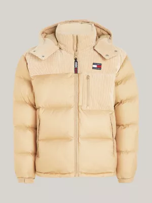Puffer Alaska de penas recicladas com cordão