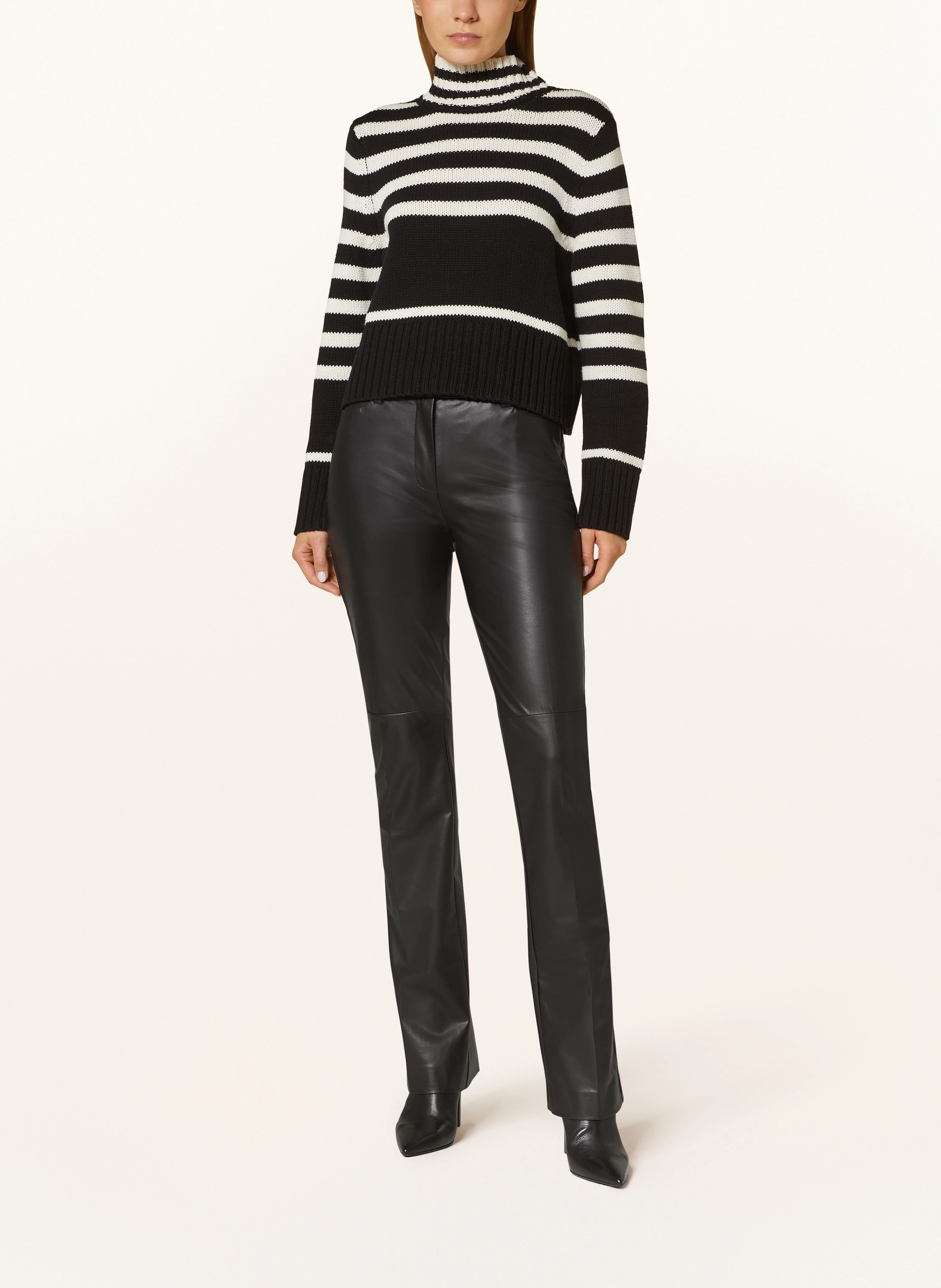 MAC Bootcut-Hose AIDA in Lederoptik