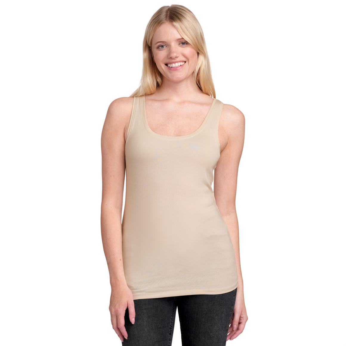 Gina Benotti Damen Top im Basic-Look beige