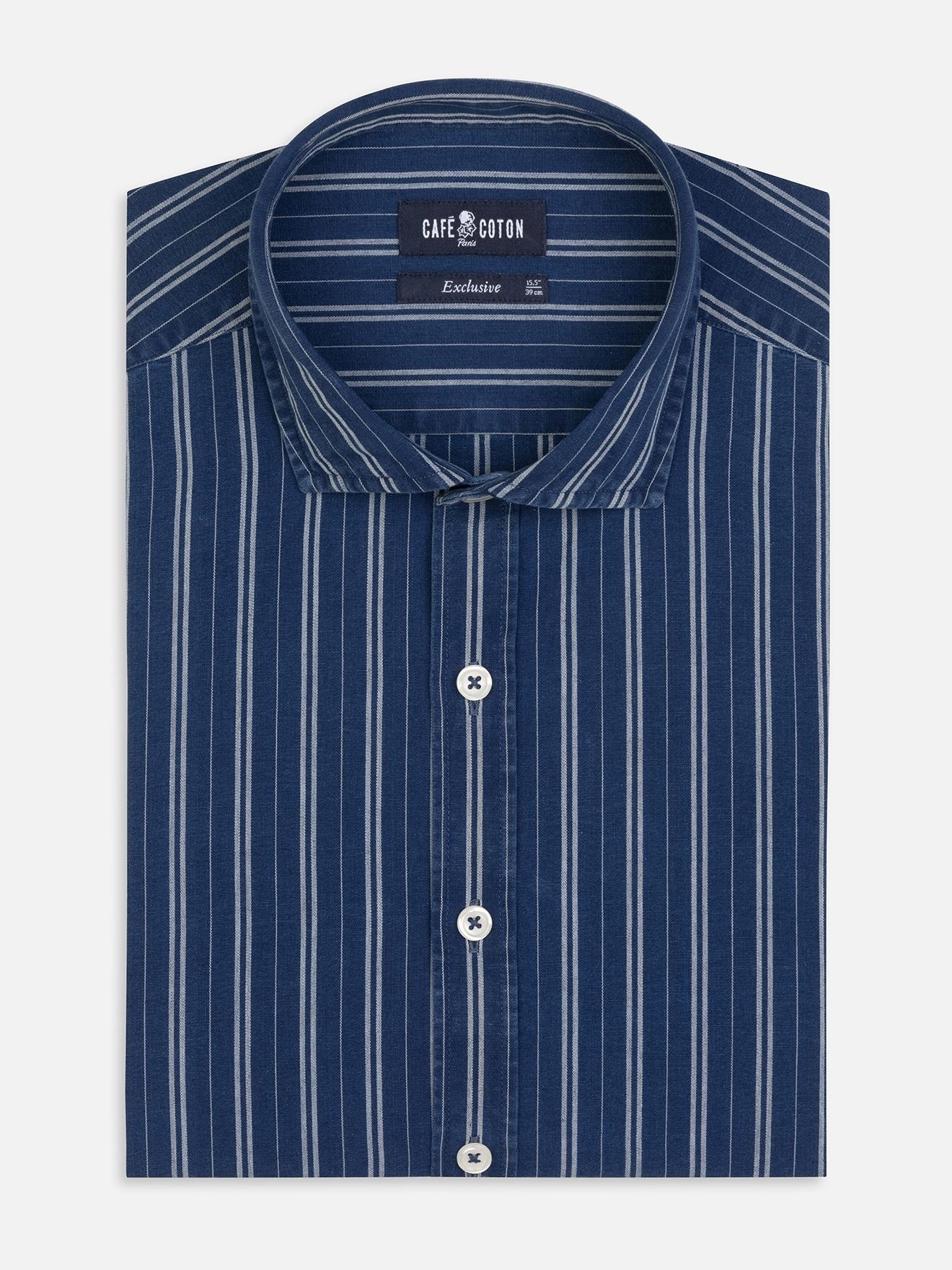 Chemise Gerry à rayures indigo