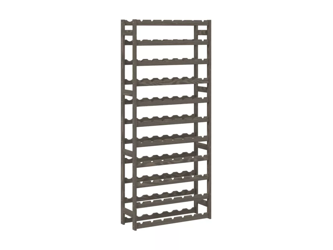 Casier à bouteilles pour 77 bouteilles gris bois pin solide