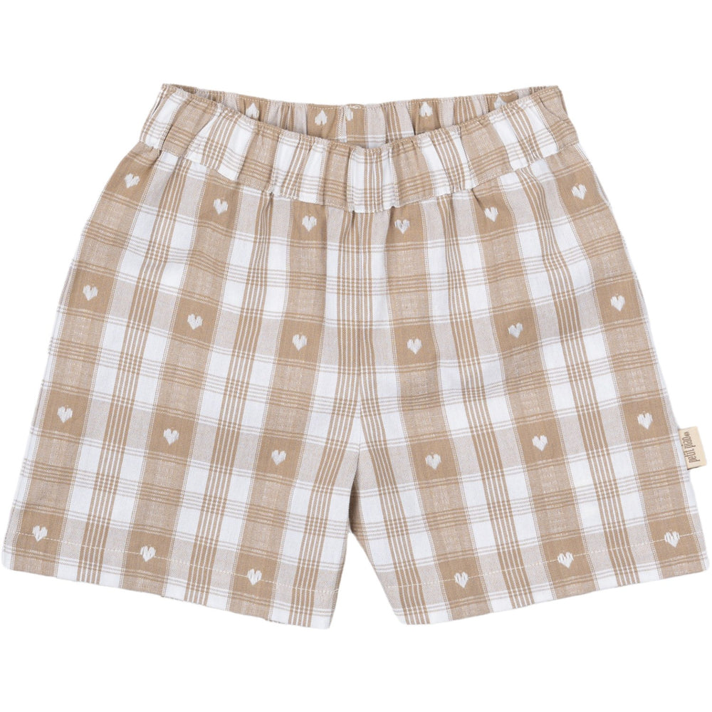 Køb Petit Piao Off White Heart Shorts Boxy Woven
