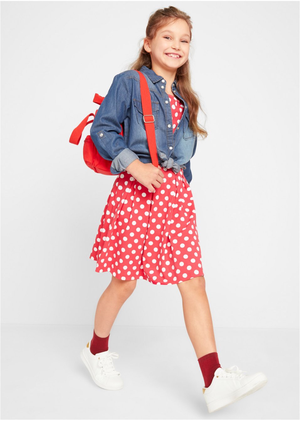 Robe T-shirt fille à pois