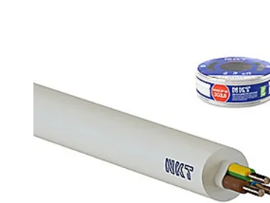 NKT Installationskabel, Halogenfri, 3G2,5 mm² NOIKLX 90° Dca, Lysegrå, 300/500V, Ring 100 m, Kabeldiameter 10 mm - (100 meter)