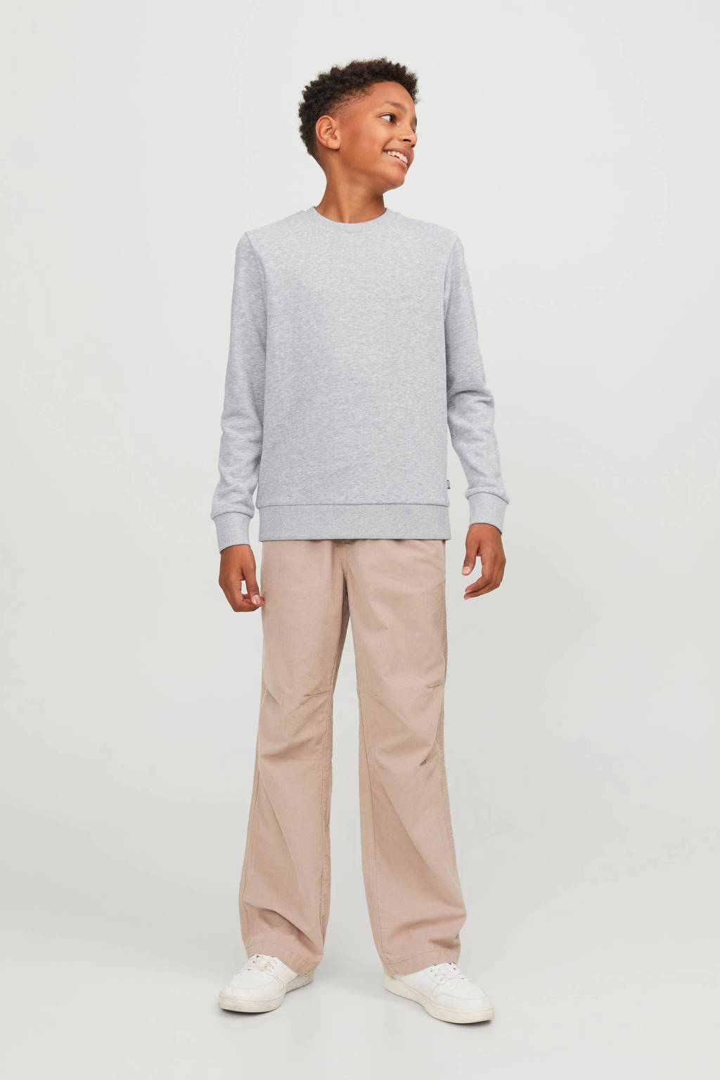 JACK & JONES sweater JJEBRADLEY grijs melange