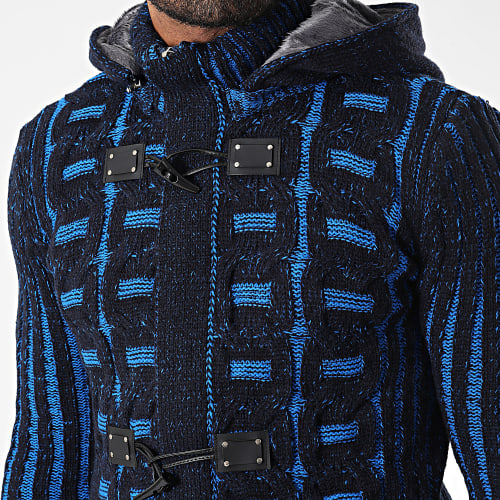 Gilet Zippé Capuche 3010 Noir Bleu Clair