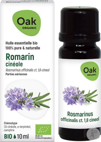 Oak Organic Romarin Cinéole Huile Essentielle 100% Pure Et Naturelle Flacon 10ml