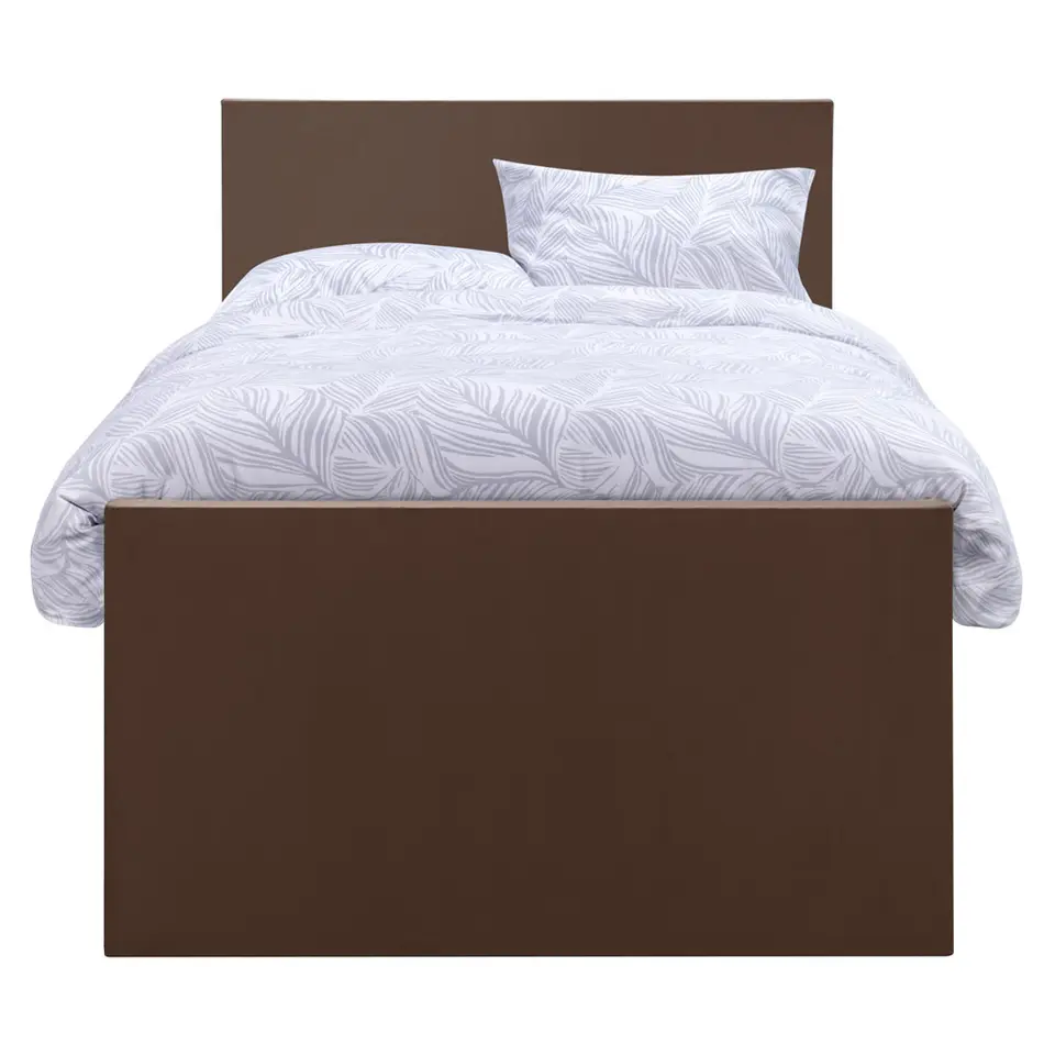 Boxspring met voetbord Liv egaal - bruin - 120x200 cm - slanke poot