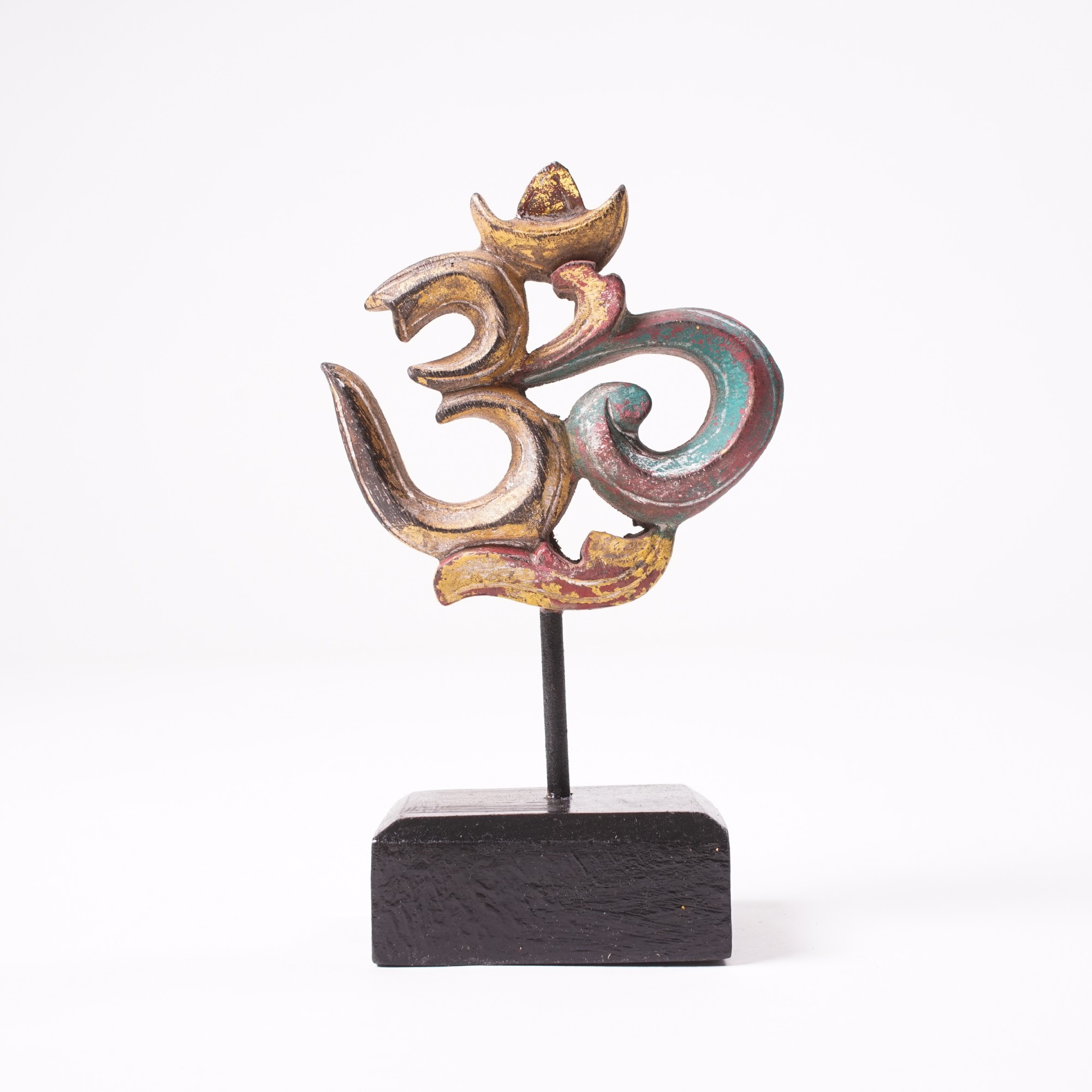 Holzskulptur 'Om', multicolor, H 17 cm, B 10 cm, L 10 cm von fischer's lagerhaus