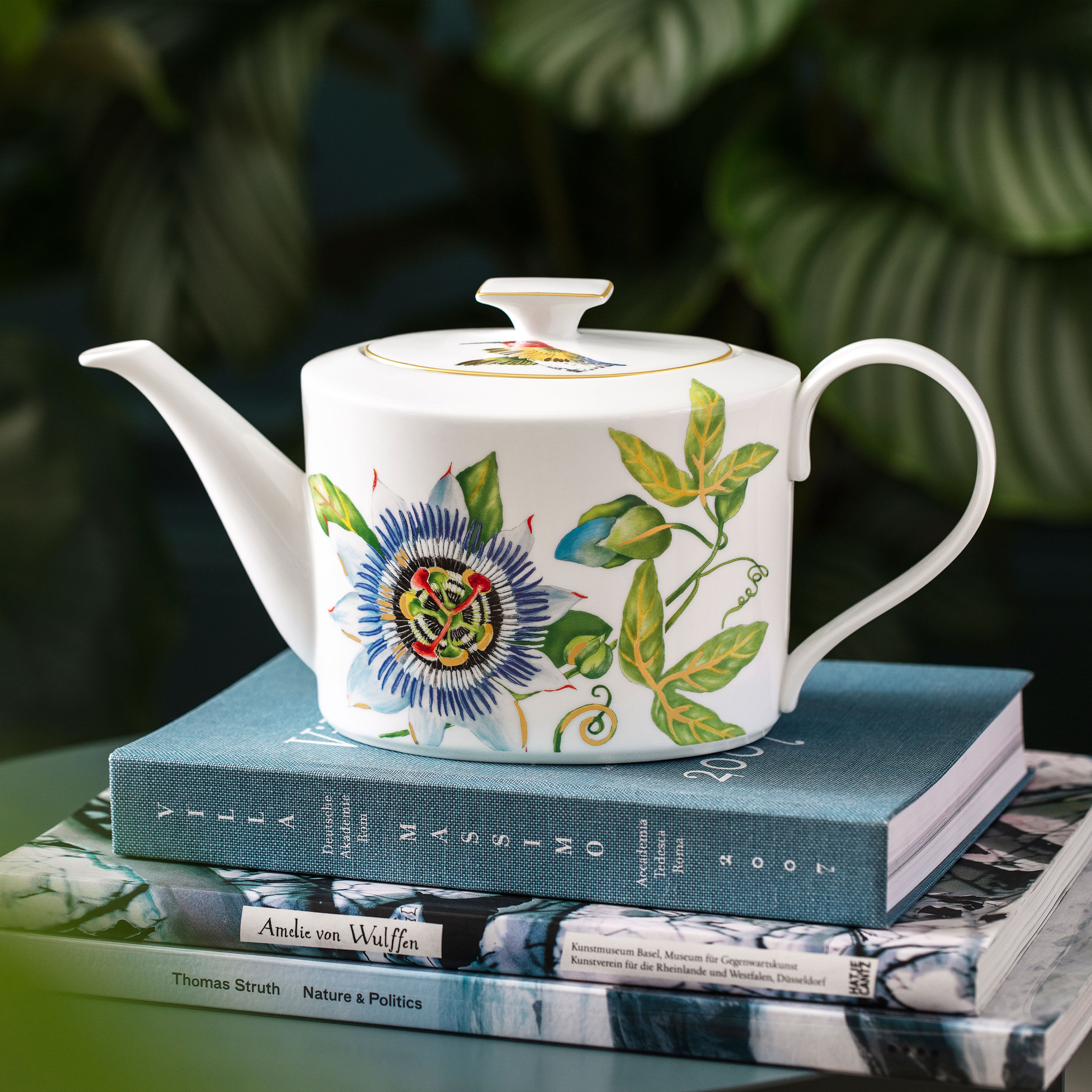 Amazonia Teapot Multi-colored, 40.6 oz, Premium Bone Porcelain