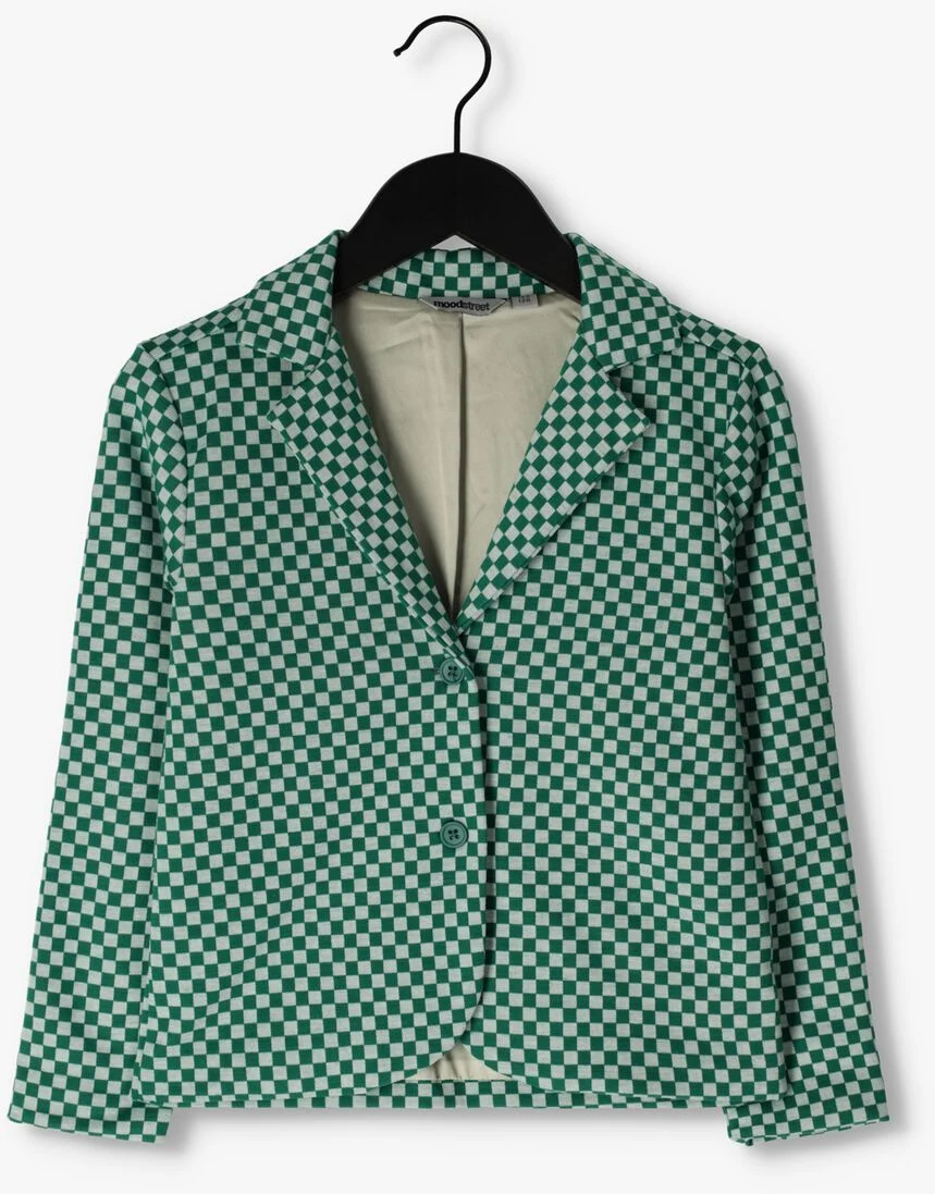 MOODSTREET groene moodstreet blazer blazer in check jacquard knit check