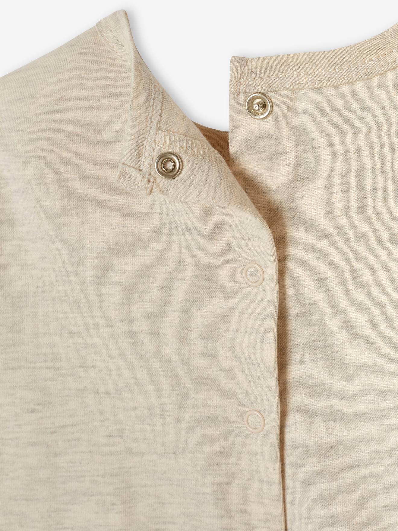 Conjunto de 2 pijamas de tricô para bebê menino, cor mostarda.