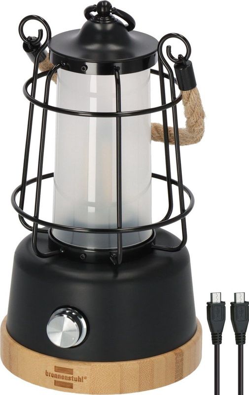 Brennenstuhl - CAL 1 AC - Oplaadbare Campinglamp - Dimbaar - 350lm - IP44 - Bamboevoet