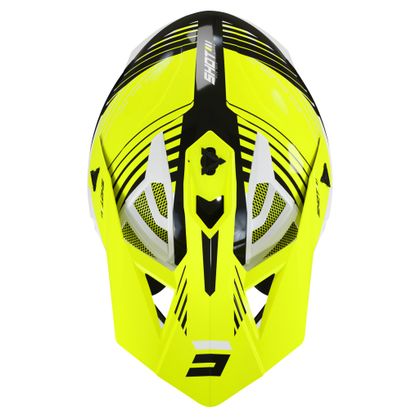 Casque cross Shot LITE FURY - BLACK NEON YELLOW WHITE GLOSSY 2022 - Noir / Jaune