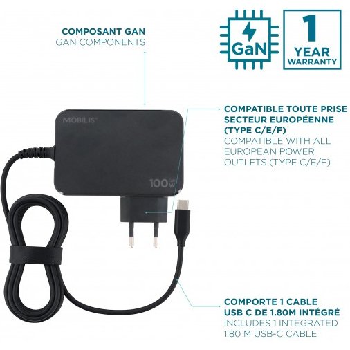 Mobilis 020023 adaptateur de puissance & onduleur Intérieure 100 W Noir