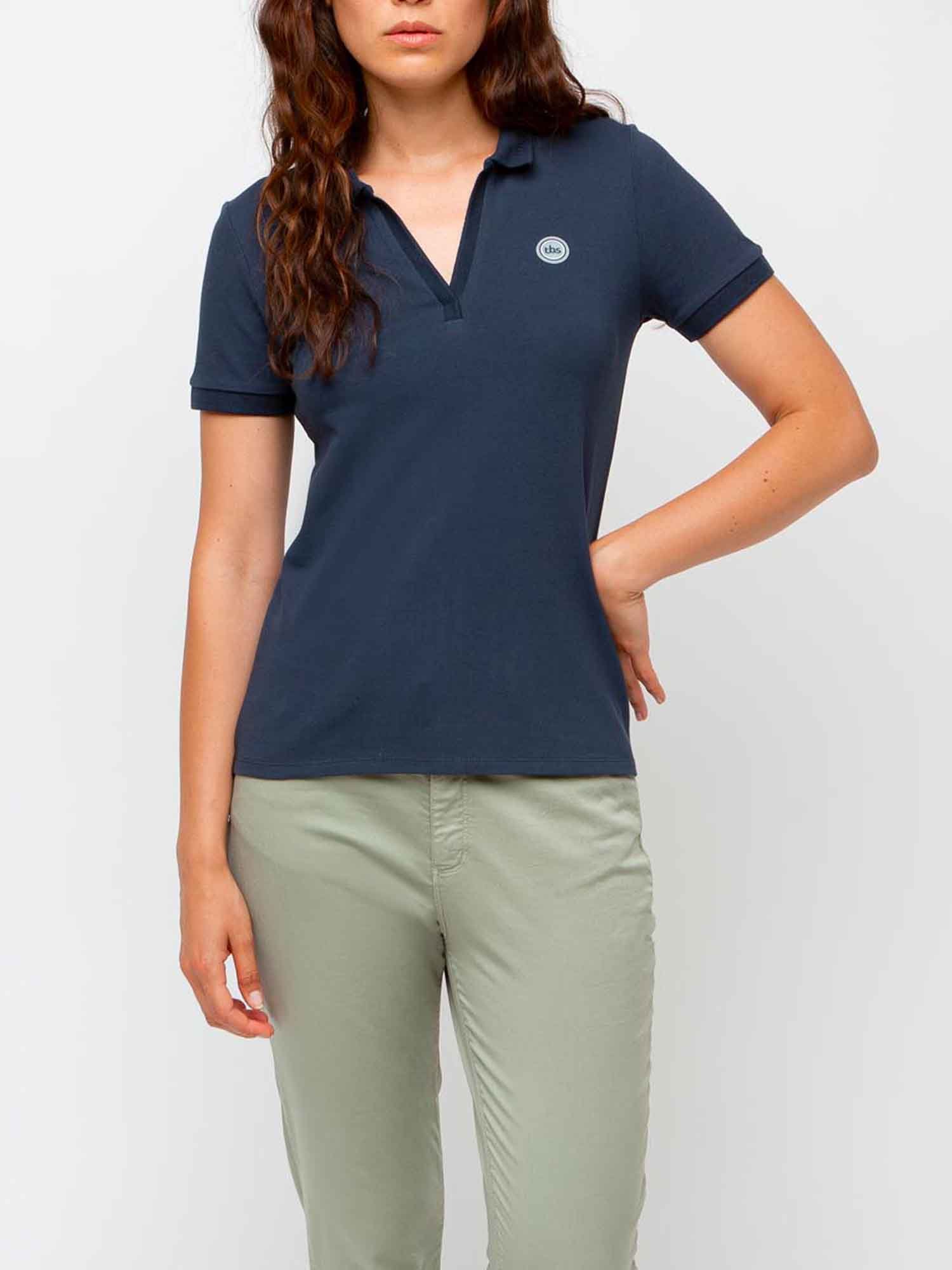 Polo Femme Manches Courtes Coton Biologique Marine