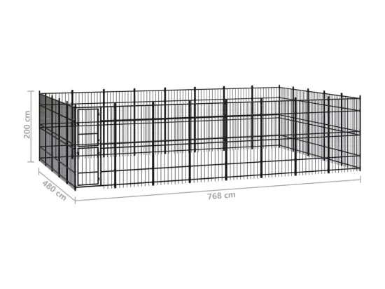 Chenil cage enclos pac noire 768 x 480 x 200 cm 02_0041842