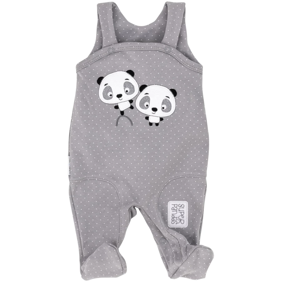 Baby Sweets 2tlg Set Strampler + Shirt Lieblingsstücke Panda weiß grau