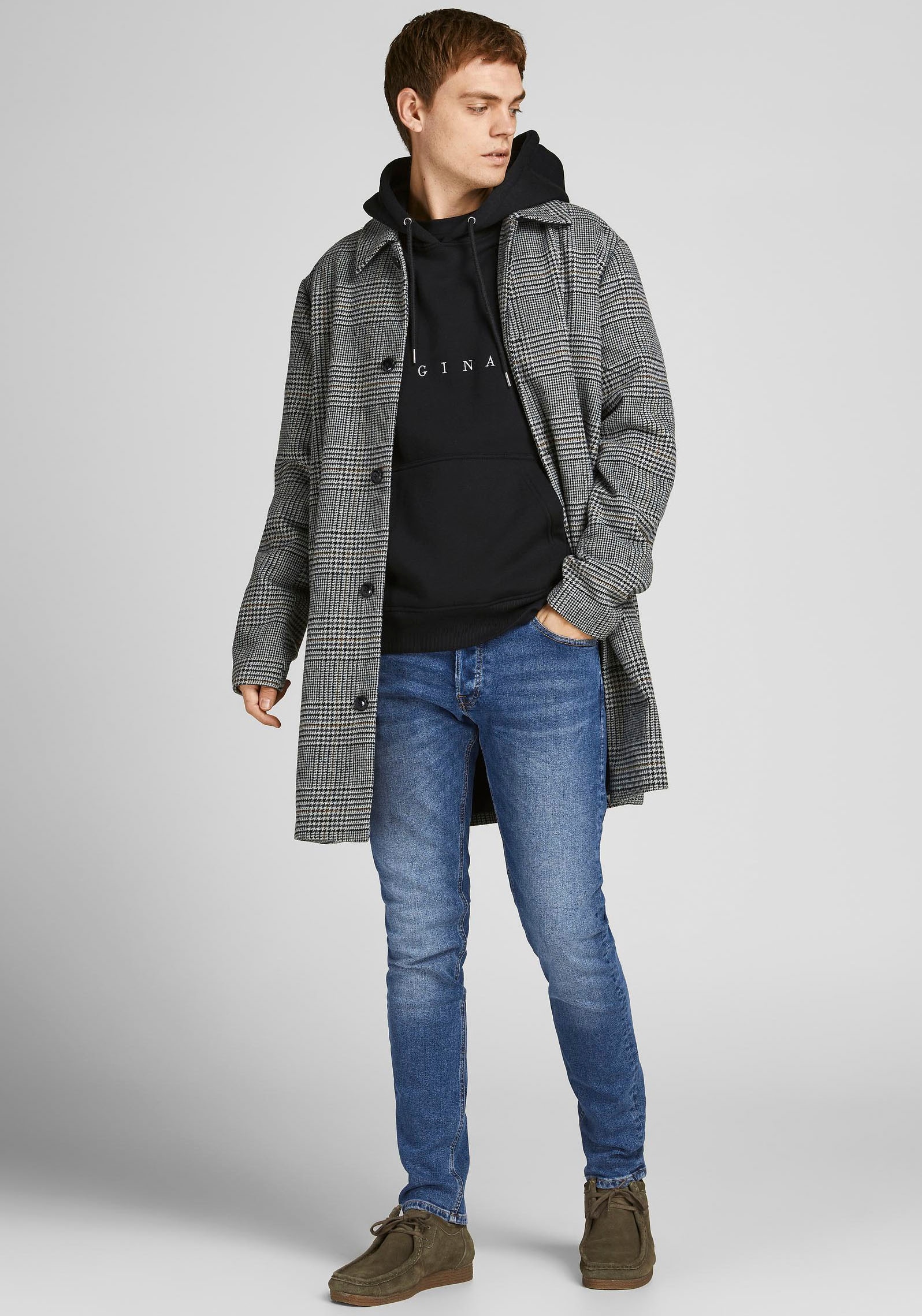 Jack & Jones Slim-fit-Jeans »JJIGLENN Jeans mit schmaler Beinform und Stretch für Komfort«, Denim/Jeans, modisch, slim fit, Baumwollmischung