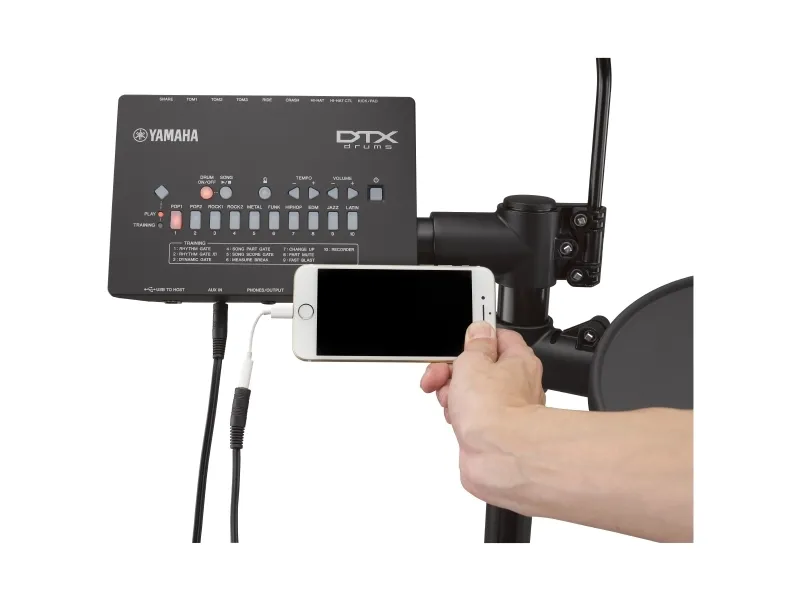 Yamaha DTX432K, Trommesystem, Crash, Hi-hat, Kick, Ride, Lilletromme, Tom, USB Type-B, 5 W, 269 x 39 x 147 mm, 500 g