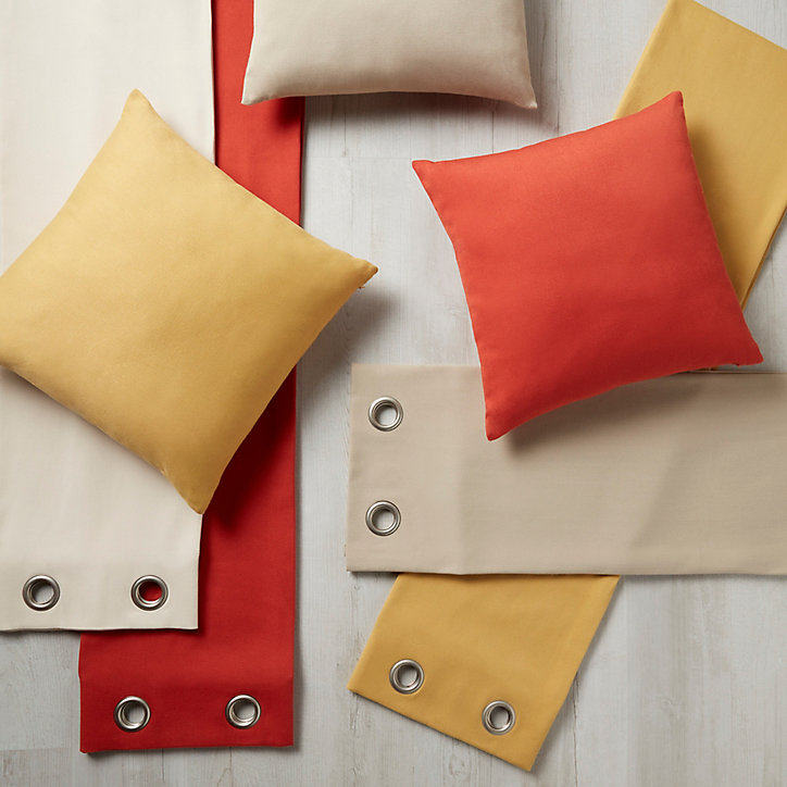 Coussin GoodHome Taowa jaune 50 x 50 cm
