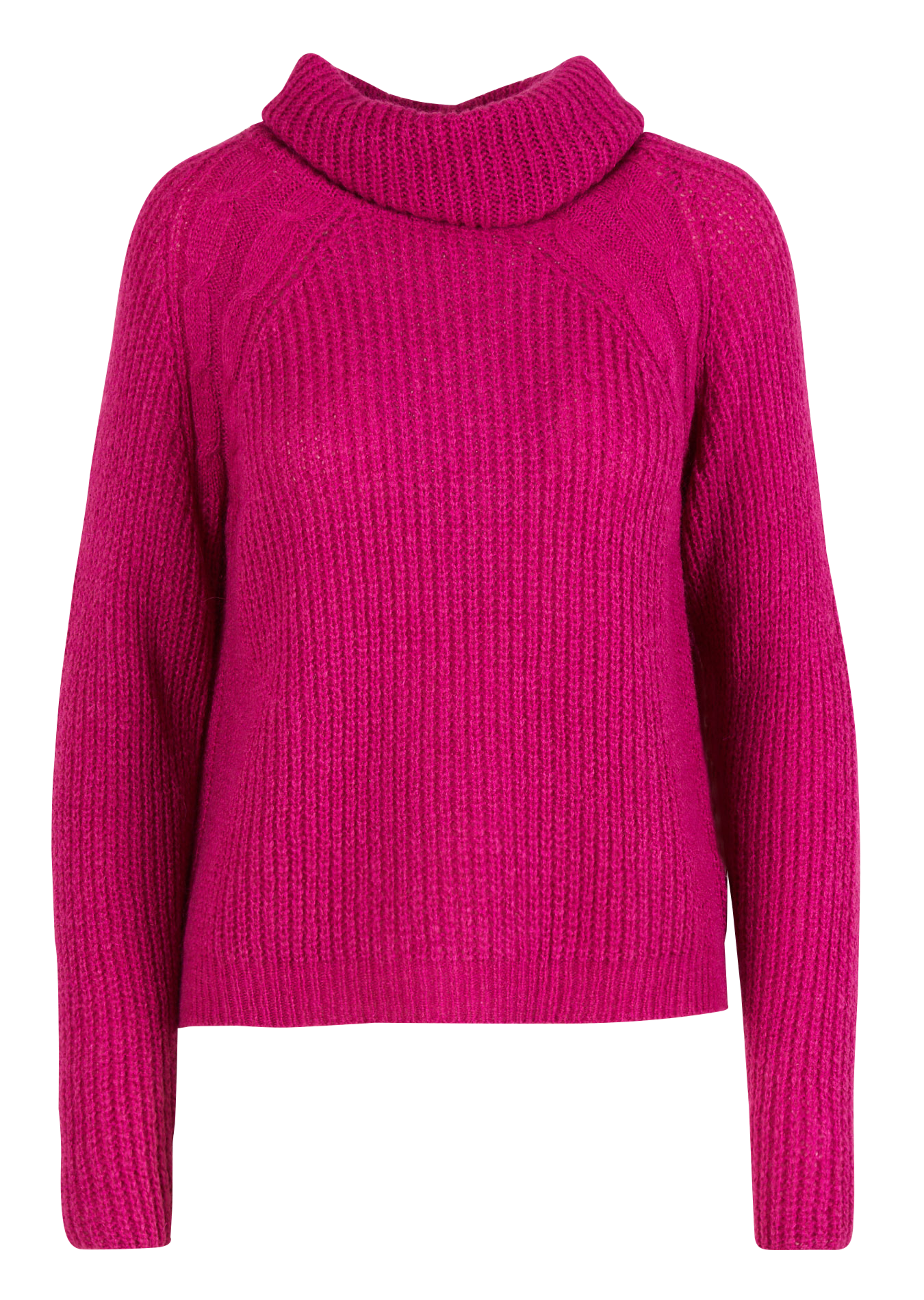Pull tricot col roulé| Rose