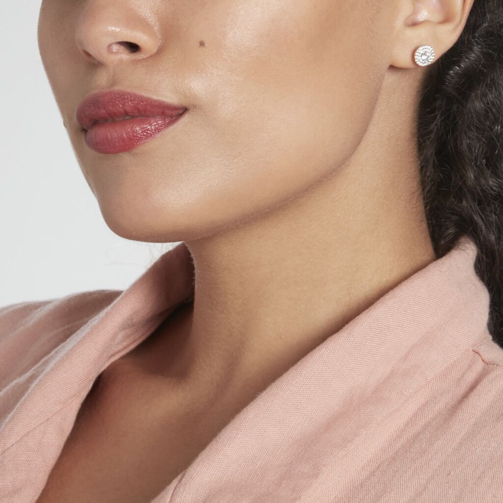 Boucles D'oreilles Puces Hildegonde Argent Oxyde De Zirconium
