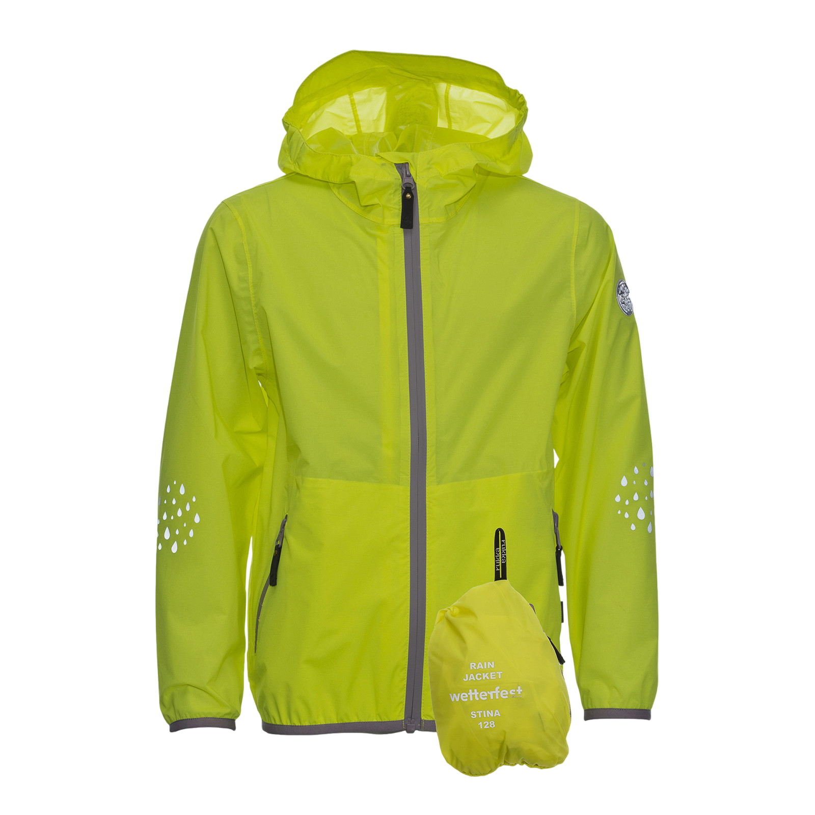 Kinder Stina Regenjacke fluorescent lemon