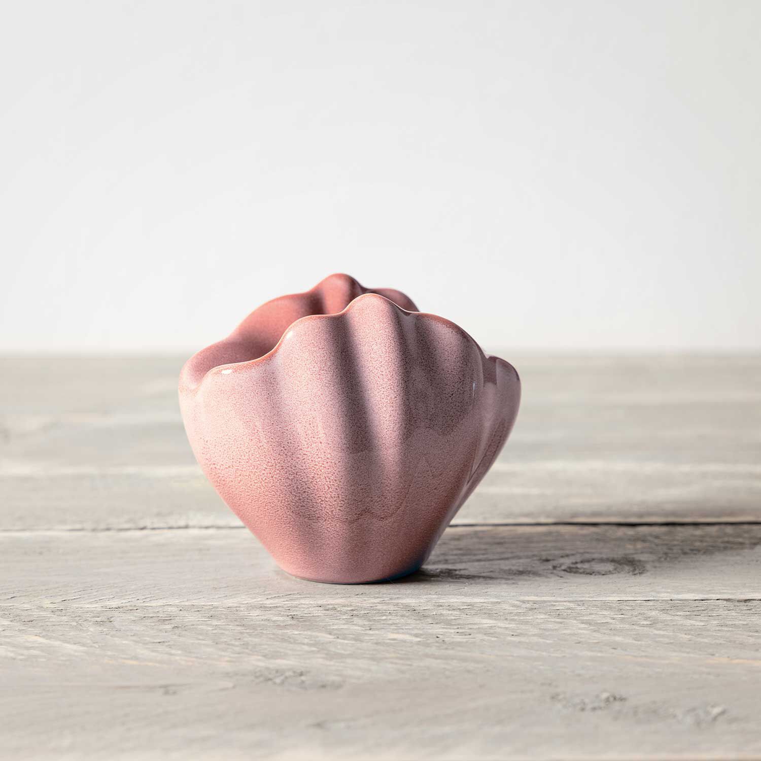 Perlemor Candlestick holder Pink, 4.5'' x 3.2'' x 3.7'', earthenware
