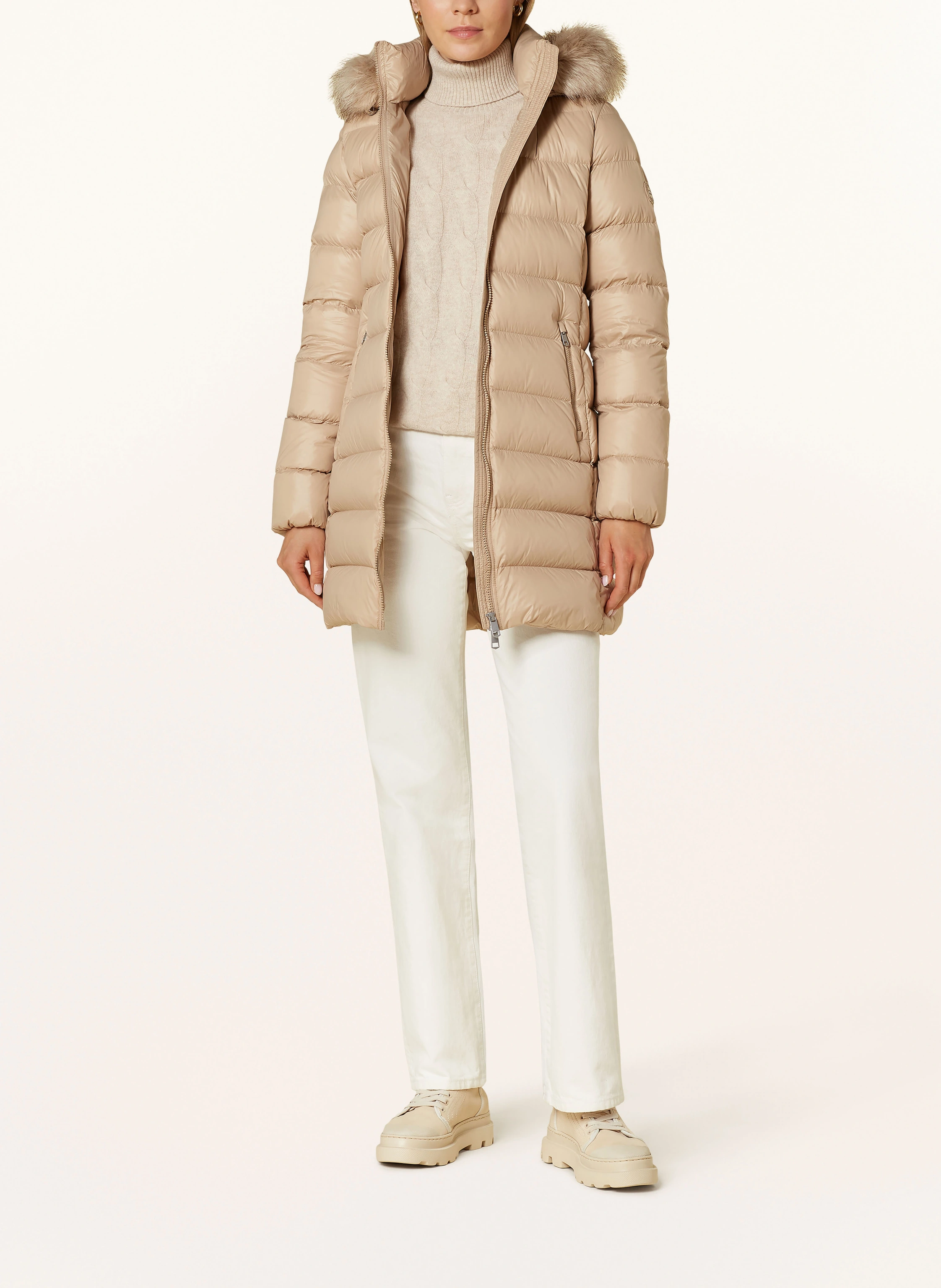 TOMMY HILFIGER Daunenmantel GLOSS DOWN TYRA mit Kunstpelz